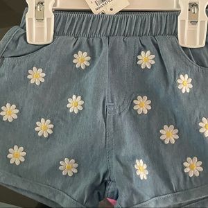 6-9 months jean shorts with flowers